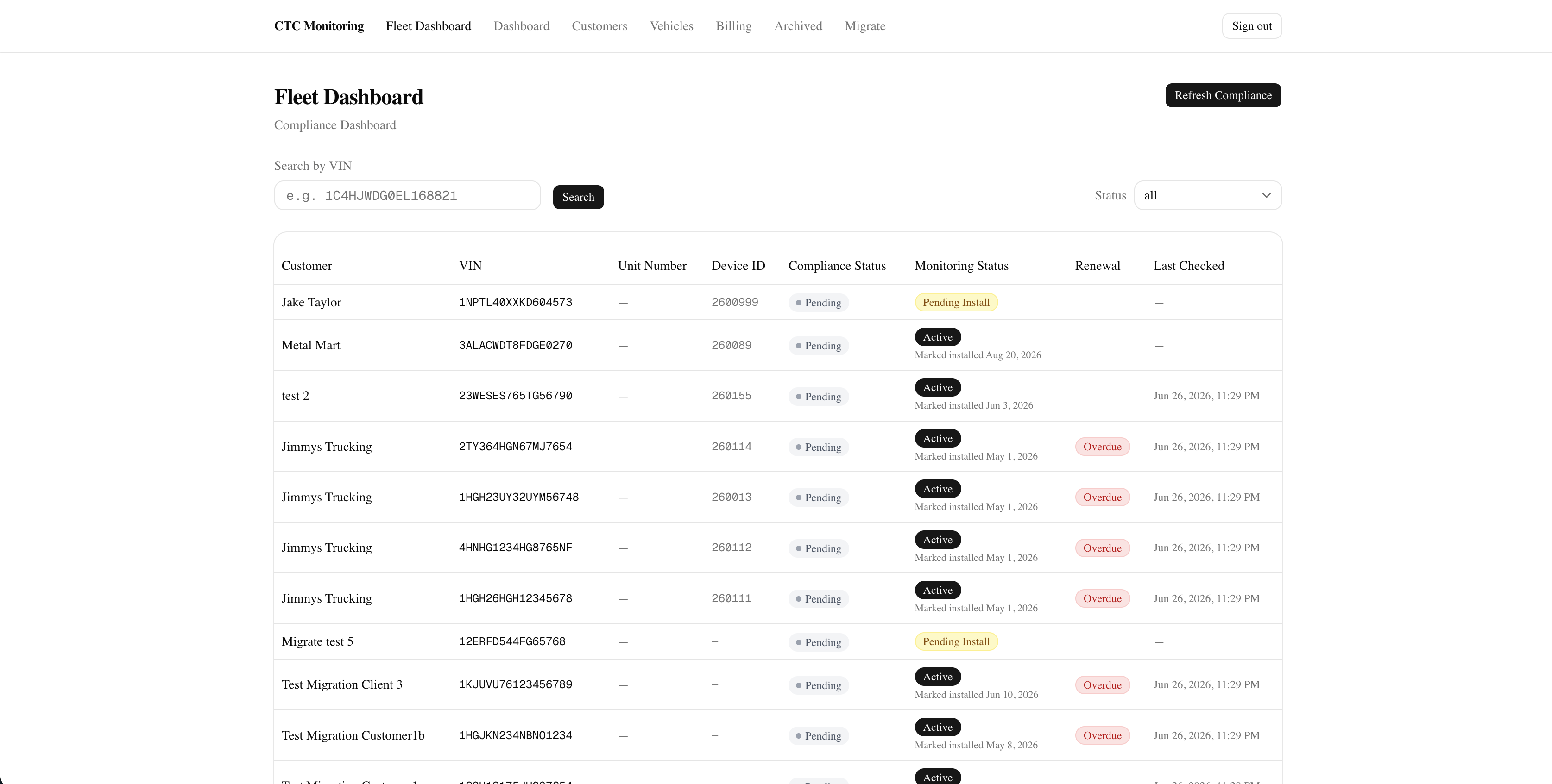Fleet Compliance & Billing Platform