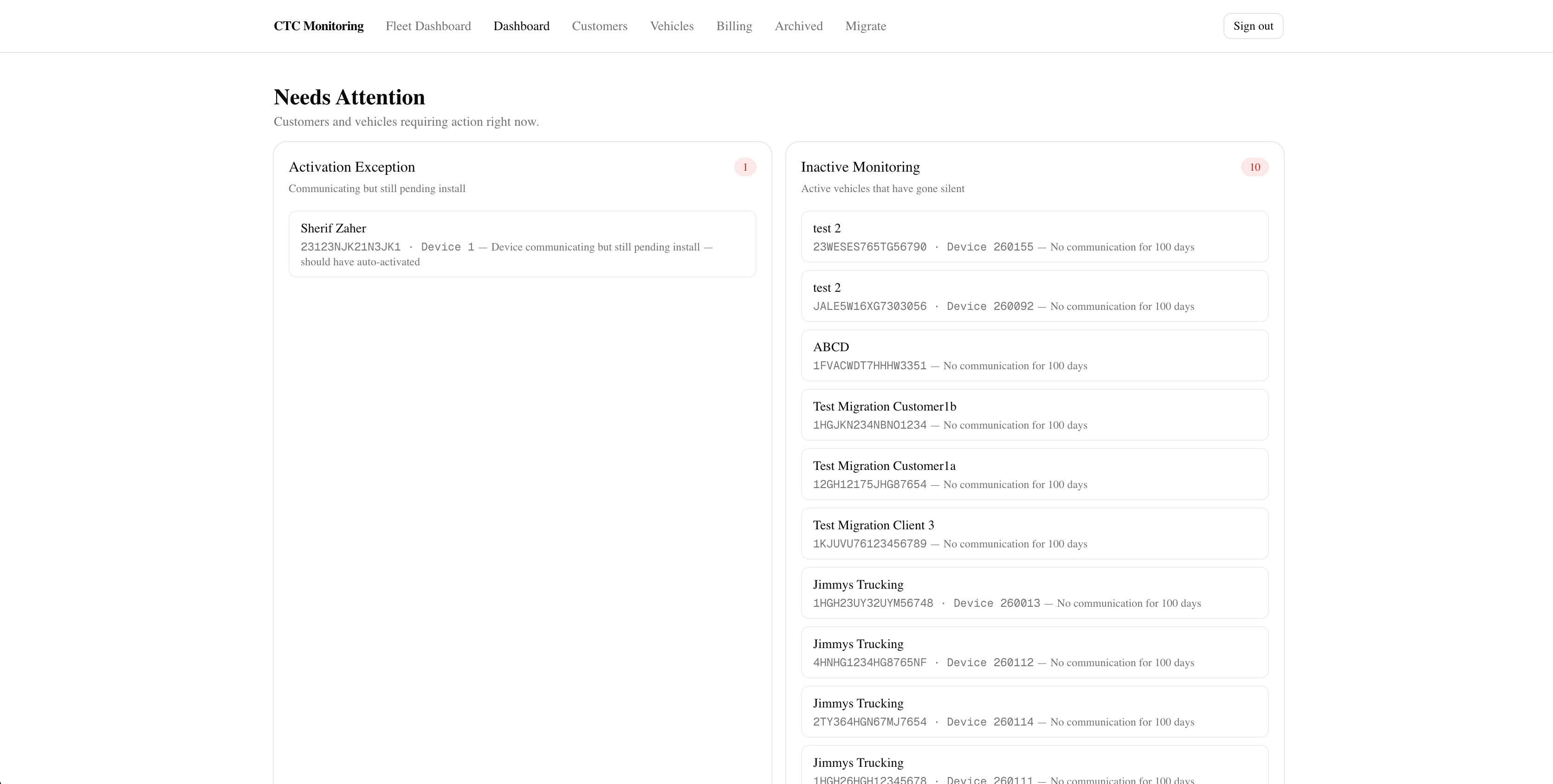 Fleet Compliance & Billing Platform screenshot