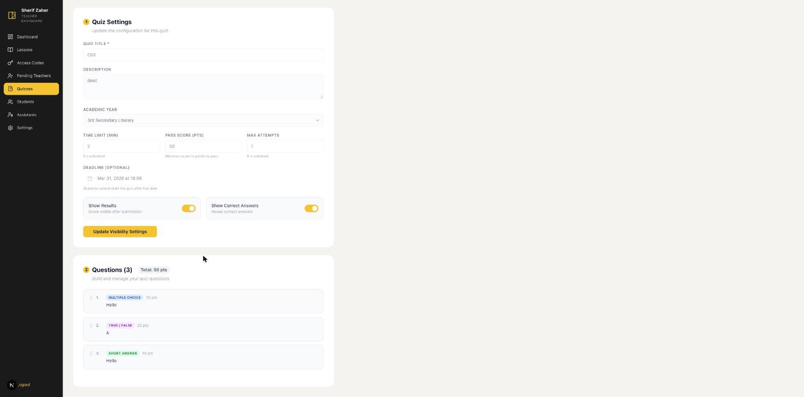 LMS Web App for Mr. Essam Mathematics screenshot